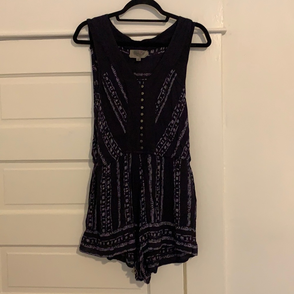 Sleeveless romper with cinched waist